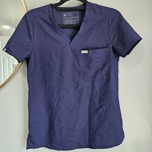 Figs XS dark blue top scrub